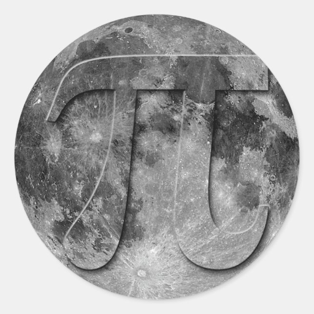 Pegatina Redonda Diversión completa del Día Pi de la Luna (Anverso)