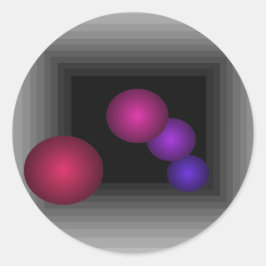 Pegatina Redonda Diversión de color 3 D Ilusión óptica Esferas de i