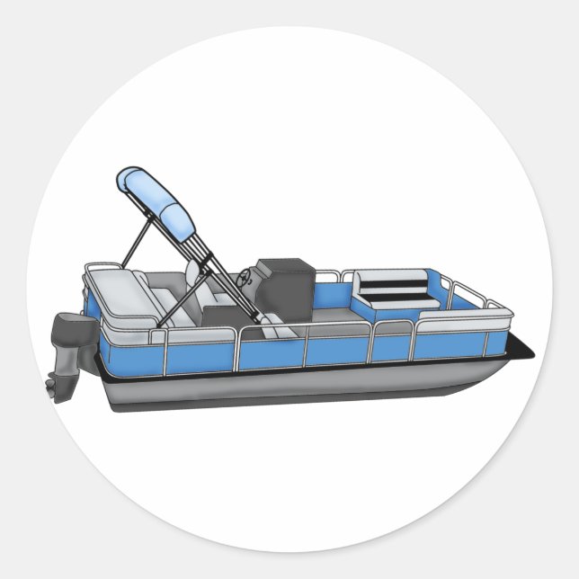 Pegatina Redonda diversión de pontón (Anverso)