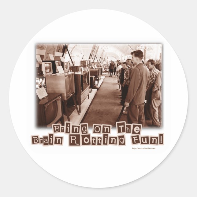 Pegatina Redonda ¡Diversión del giro del cerebro! (Anverso)