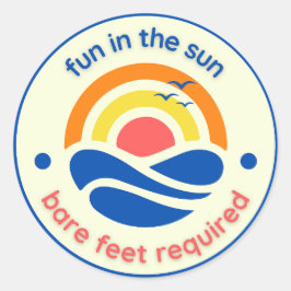 Pegatina Redonda Diversión en el sol