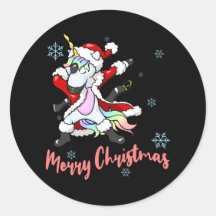 Diversión Feliz Navidad Santa Unicorn