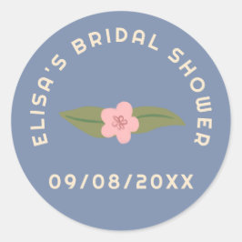 Pegatina Redonda Diversión floral retro boho DESPUÉS Bridal Shower 