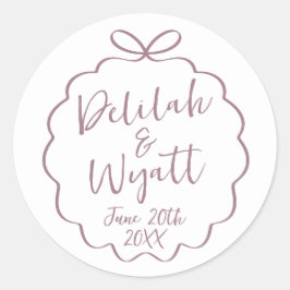 Pegatina Redonda Diversión Nombres Boda Fecha Favor Envelope
