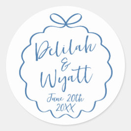 Pegatina Redonda Diversión Nombres Boda Fecha Favor Envelope