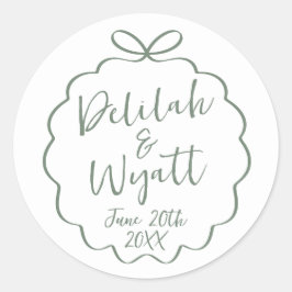 Pegatina Redonda Diversión Nombres Boda Fecha Favor Envelope