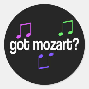 Pegatina Redonda Diversión para Mozart