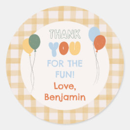 Pegatina Redonda Diversión para ser uno Cumpleaños Favorito Sticker