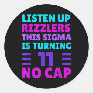 Pegatina Redonda Divertida camiseta de cumpleaños de 11 años - Rizz