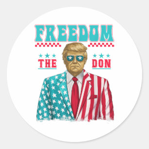 Pegatina Redonda Divertida camiseta de Trump El presidente Don Dadd