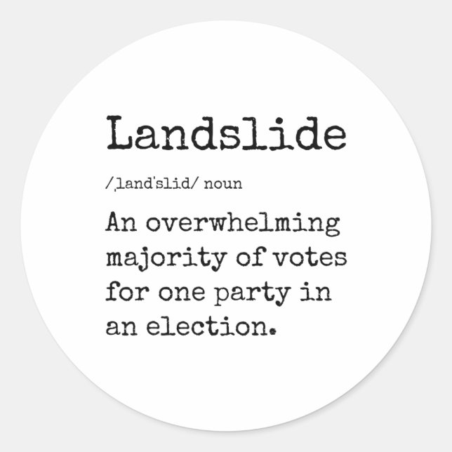 Pegatina Redonda Divertida definición de deslizamiento de tierra gr (Anverso)