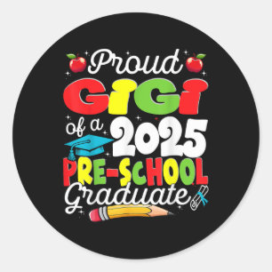 Pegatina Redonda Divertida Orgullosa Gigi De Una Cl De 2025 Graduad