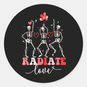 Pegatina Redonda Divertida Radiate Love Valentine Radiology