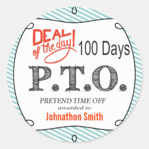 Pegatina Redonda Divertidas felicitaciones promovidas para presumir