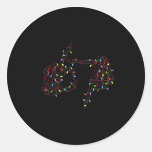 Pegatina Redonda Divertido 67 Mano Seis Siete Meme Brainrot Navidad