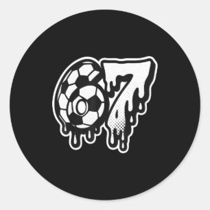 Pegatina Redonda Divertido 67 Meme jerga Fútbol Helado Goteo Seis S