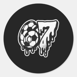 Pegatina Redonda Divertido 67 Meme jerga Fútbol Helado Goteo Seis S