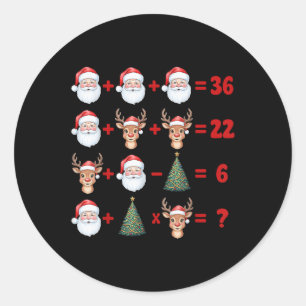 Pegatina Redonda Divertido 67 Meme Navidad Profesor de Matemáticas