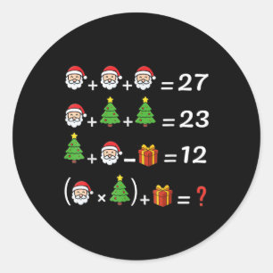 Pegatina Redonda Divertido 67 Meme Navidad Profesor de Matemáticas