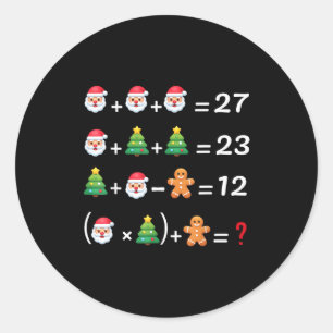 Pegatina Redonda Divertido 67 Meme Navidad Profesor de Matemáticas