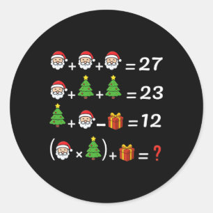 Pegatina Redonda Divertido 67 Meme Navidad Profesor de Matemáticas