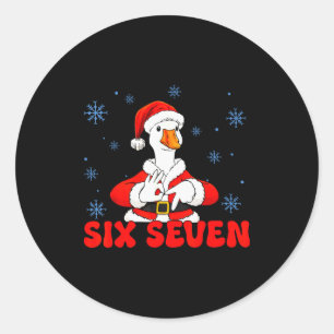 Pegatina Redonda Divertido 67 Meme Silly Goose Navidad 67 Meme Xmas