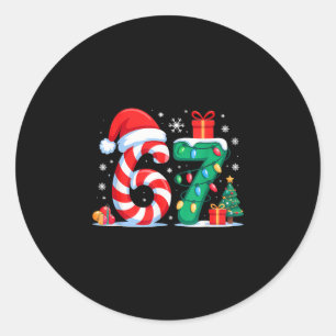 Pegatina Redonda Divertido 67 Navidad 6 7 Seis Siete Meme 6 7 Parej