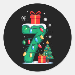Pegatina Redonda Divertido 67 Navidad 6 7 Seis Siete Meme 6 7 Parej