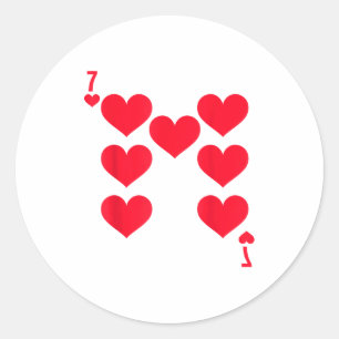 Pegatina Redonda Divertido 6 7 De Corazones Pareja Meme 67 Coincide