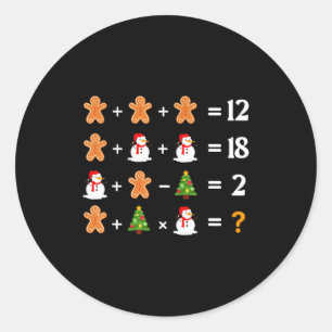 Pegatina Redonda Divertido 6 7 Meme Navidad Orden De Operaciones Ma
