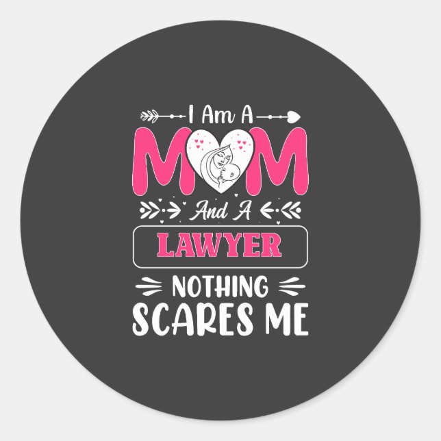 Pegatina Redonda Divertido abogado, mamá, abogado, gracioso (Anverso)