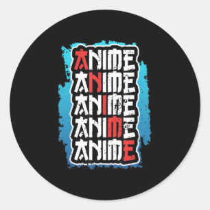 Pegatina Redonda divertido amante de anime cita cosplay otaku weeb 
