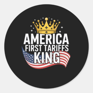 Pegatina Redonda Divertido arancel Trump, trabajo de bolsa de valor