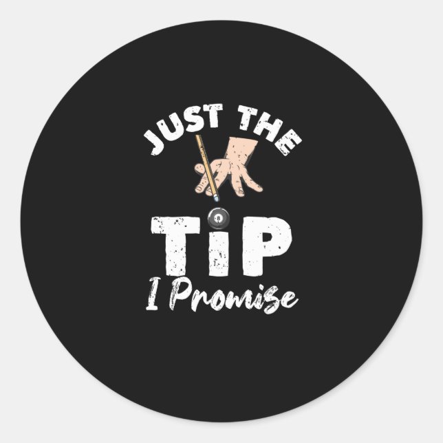 Pegatina Redonda Divertido billar snooker 8 bola 9 bola (Anverso)