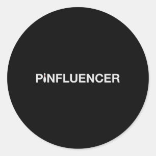 Pegatina Redonda Divertido Bowling Design Pinfluencer para Bowlers