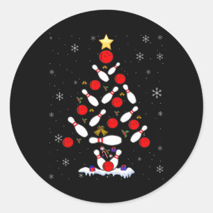 Pegatina Redonda Divertido Bowny Tree navideño ilumina navidades pa