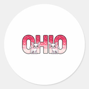 Pegatina Redonda Divertido ciervo de Ohio fiesta del medio oeste O-