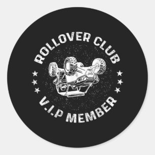 Pegatina Redonda Divertido Club De Rollover De Atv Utv Vip