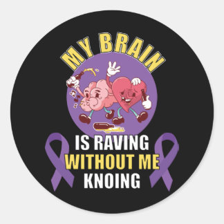 Pegatina Redonda Divertido comentario de Epilepsia