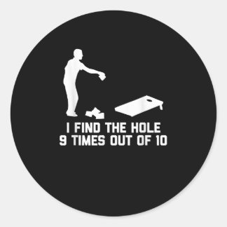 Pegatina Redonda Divertido Cornhole Encuentro El Agujero 9 Veces De