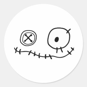 Pegatina Redonda divertido creep lindo monstruo personaje de carica