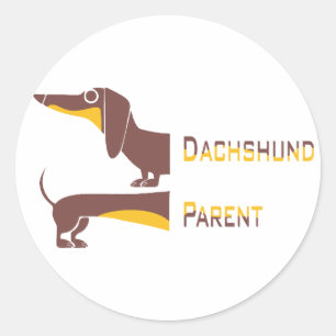 Pegatina Redonda Divertido dachshund lindo para padres de perros la
