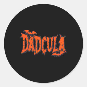 Pegatina Redonda Divertido Dadcula Halloween Papá Costume T Vampire