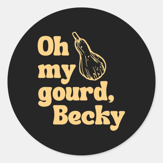 Pegatina Redonda Divertido Día de Acción de Gracias (Anverso)