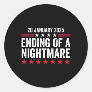 Pegatina Redonda Divertido Día De Inauguración Terminando Una Espin