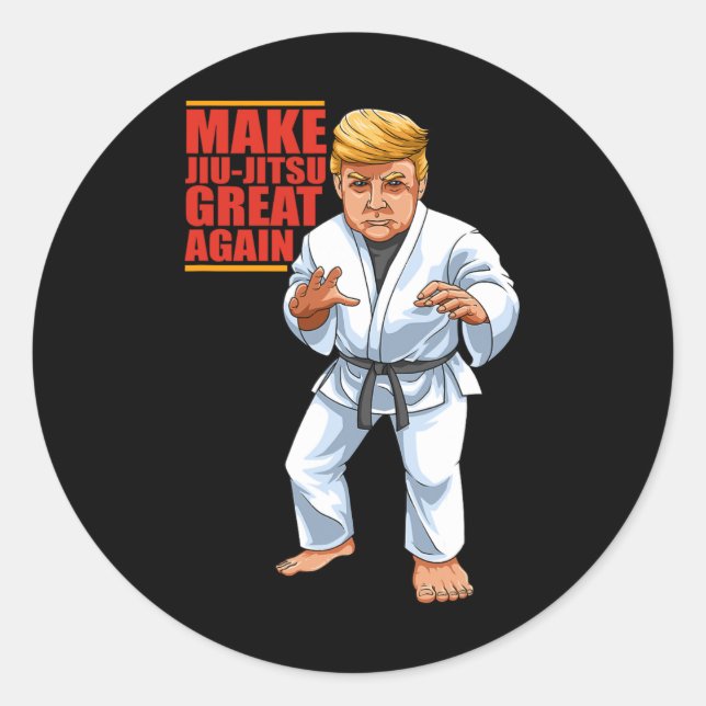 Pegatina Redonda Divertido Donald Trump Republicano - Jiu-jitsu Y B (Anverso)