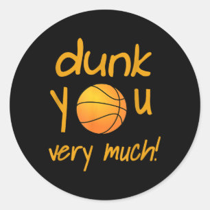 Pegatina Redonda Divertido Dunk You Mucho Básquetbol Summer Camp Sp