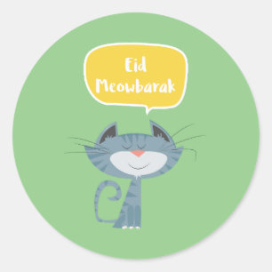 Pegatina Redonda Divertido Eid Mubarak