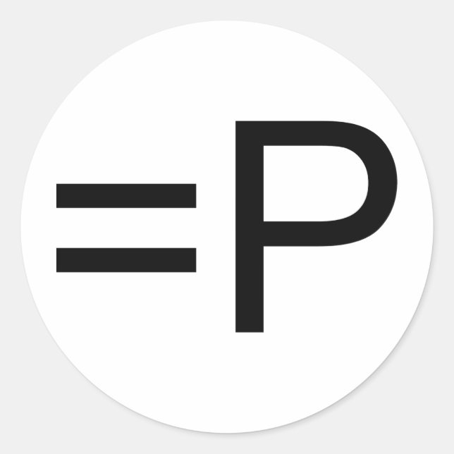 Pegatina Redonda ¡Divertido Emoticón Cara! (Anverso)