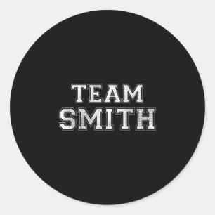 Pegatina Redonda Divertido equipo deportivo familiar smith apellido